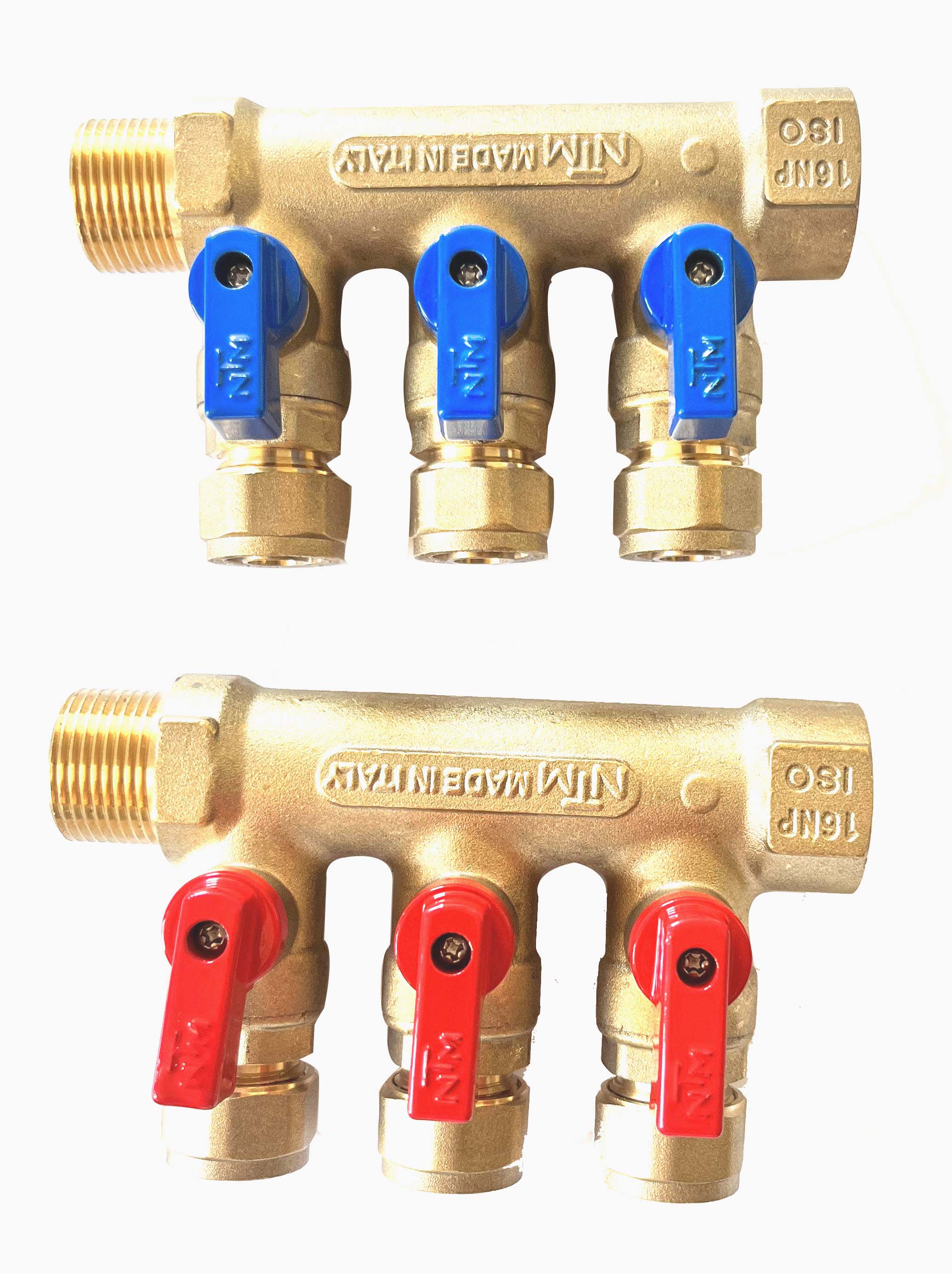 3-Port Classic Brass Manifold Set For 1/2 inch PEX-AL-PEX