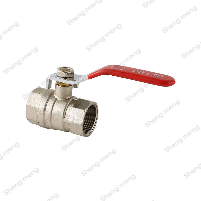 Series SM005A Reduced Bore Screwed BSPP Nickel Plated Body Red Steel Leve CE Approved Brass Ball Valves F/F 