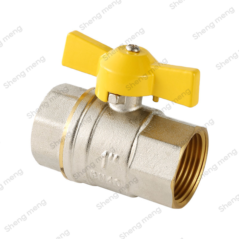  SM007C Butterfly Handle Screwed BSPP CE Approved F/F Full Bore Nickel Plated Brass Ball Valves 