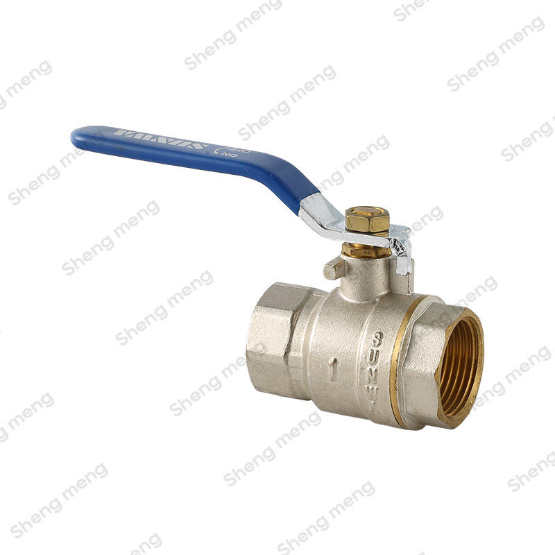 Series SM017 Full Bore F/F Screwed BSPP Nickel Plated Body Blue Steel Lever Handle Brass Ball Valves