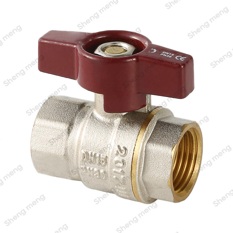 Series SM021Atee Handle BSPP CE Approved F/F Reduced Bore Nickel Plated Brass Ball Valves 