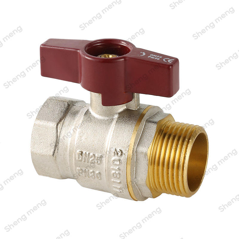 Series SM021B Male X Female Reduced Bore Nickel Plated Brass Ball Valves