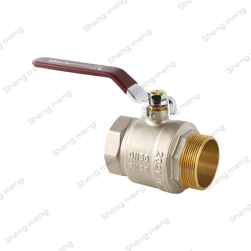 Series SM021B Screwed BSPP Brass Colore Nickel Plated Body Full Bore CE Approved Steel Lever Handle Brass Ball Valves F/M