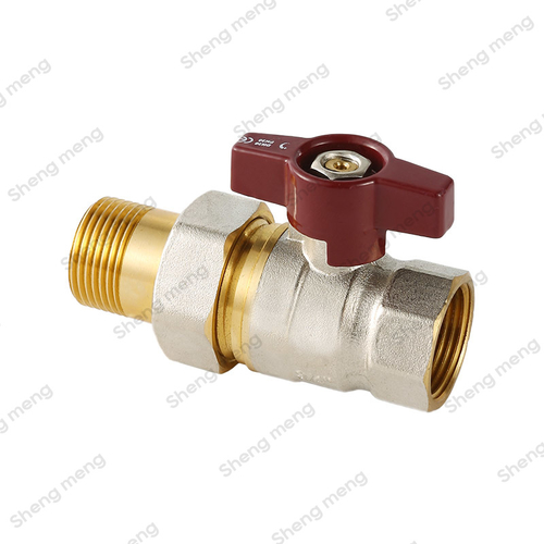Series SM021C Reduced Bore Nickel Plated Butterfly Handle Flexiable Connector Brass Ball Valves