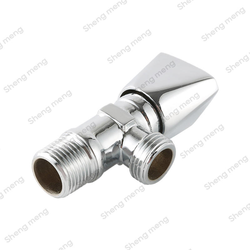 SMA002 cerimic cartridge polished and chrome plated body screwed BSPP zinc handle Brass angle valves