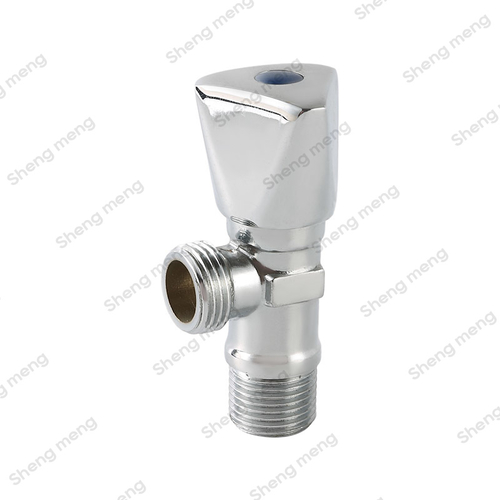 SMA002 cerimic cartridge polished and chrome plated body screwed BSPP zinc handle Brass angle valves