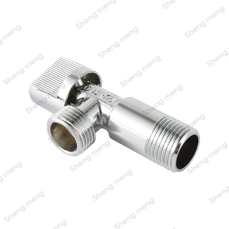 SMA005B brass cartrigde polished and chrome plated body zinc handle Brass angle valves
