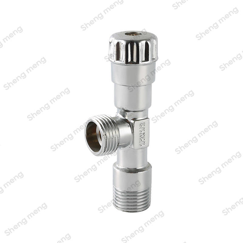 SMA008 polished and chrome plated body ABS handle screwed BSPP Brass angle valve