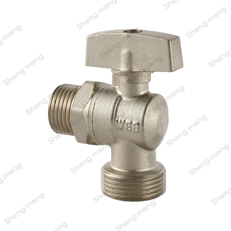 SMA010 nickel plated body zinc handle screwed BSPP Brass angle valve