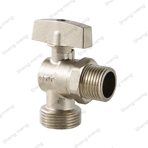 SMA010 nickel plated body zinc handle screwed BSPP Brass angle valve