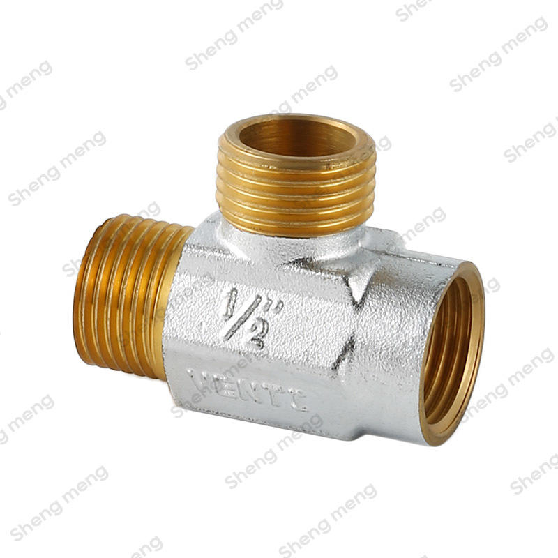 SMG040 tee chrome plated MMF Brass fittings